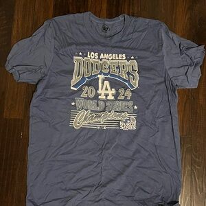 47 Los Angeles Dodgers 2024 World Series Champions Blue Tee